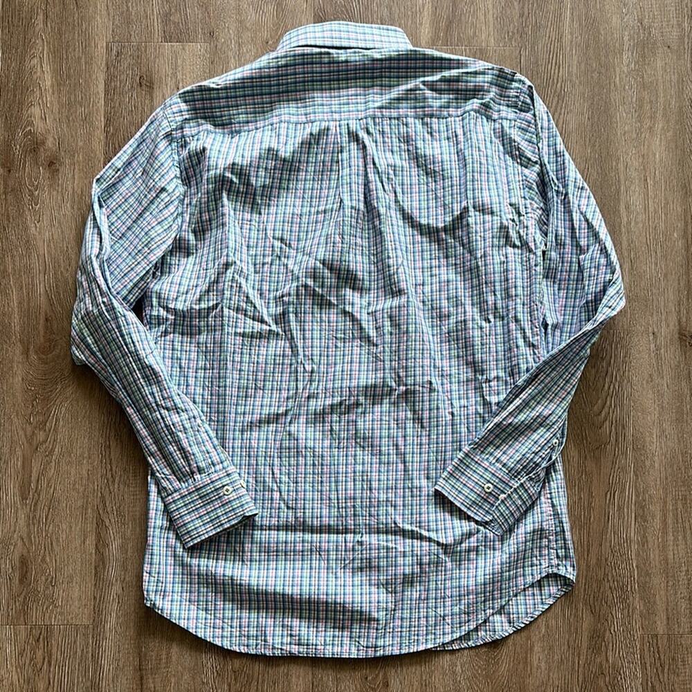 Peter Millar Multi Color Checked Button Front Lon… - image 5